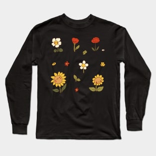 Fun spring flowers pattern Long Sleeve T-Shirt